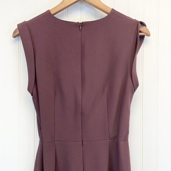 Theory Womens 6 Pavita‎ Trinity 2 Dress Ponte Stretch Knit Burgundy Faux Wrap - Picture 8 of 11